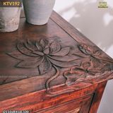 Tủ gỗ lũa điêu khắc hoa sen