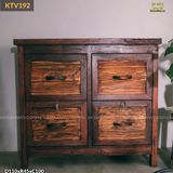 Tủ gỗ lũa điêu khắc hoa sen