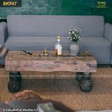 Bàn sofa kết hợp chân tiện hồ lô tạo điểm nhấn