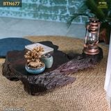 Bàn trà bệt gỗ lũa nguyên khối