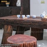 Bàn ghế đôn gỗ lũa