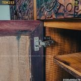 Tủ gỗ reclaimed điêu khắc