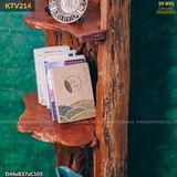 Kệ sách gỗ lũa