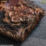 Bàn trà bệt gỗ nu nghiến điêu khắc