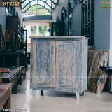 Tủ decor gỗ lũa sơn màu đẹp mắt