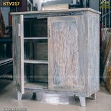 Tủ decor gỗ lũa sơn màu đẹp mắt