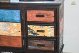 Tủ gỗ reclaimed sắc màu