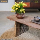 Bàn trà bệt gỗ lũa dáng dài