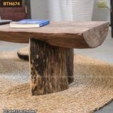 Bàn trà bệt gỗ lũa dáng dài