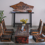 Bộ bàn trà làm từ gỗ lũa, gỗ tàu thuyền