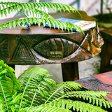 Bàn tròn chạm thủ công hoa văn Cá