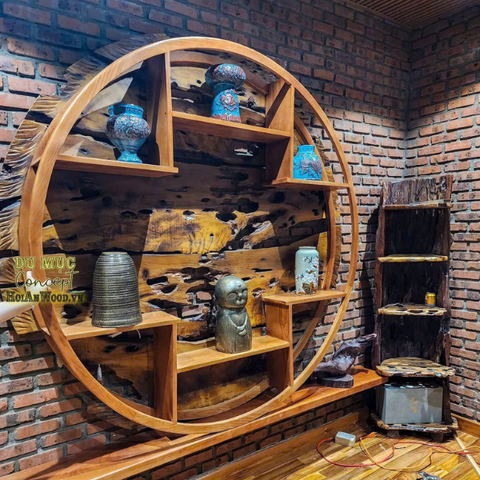 Kệ tủ trưng bày dáng tròn