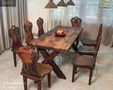 Bàn ăn phong cách gỗ tàu thuyền