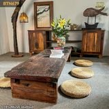 Bàn trà bệt gỗ lũa dáng dài