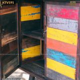 Tủ gỗ reclaimed sắc màu