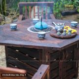 Bàn lũa Lục Giác kèm bếp lò gang