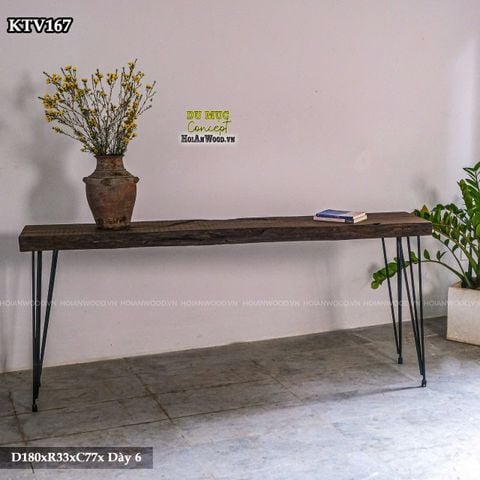Kệ console phong trần từ gỗ muồng đen
