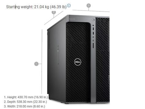 Dell Precision 7960 Tower XCTO Base Intel® Xeon® W5-3423, 16GB Ram/ 1T ...