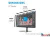 HP Z27U G3 27.0 INCH QHD USB-C DISPLAY 3Y WTY 1B9X2AA