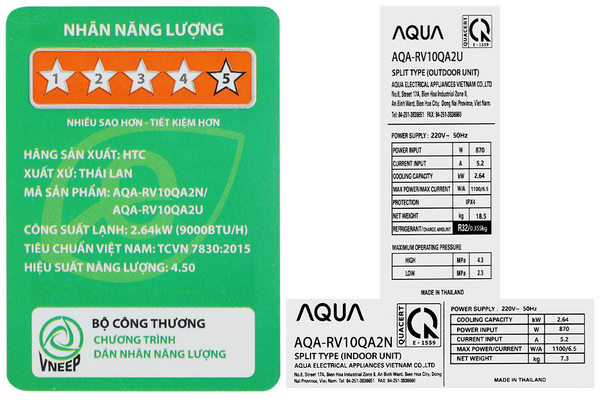 Máy lạnh Aqua Inverter 1 HP AQA-RV10QA2