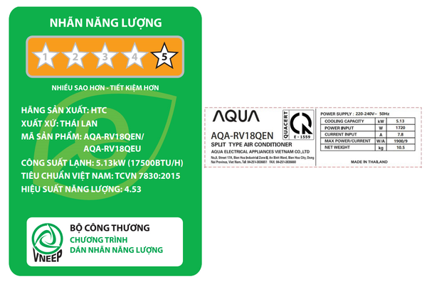 Máy lạnh Aqua Inverter 2 HP AQA-RV18QE