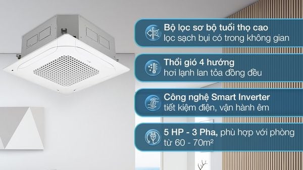 Máy lạnh âm trần LG Inverter 5 HP ZTNQ48LMLA0 (3 Pha)