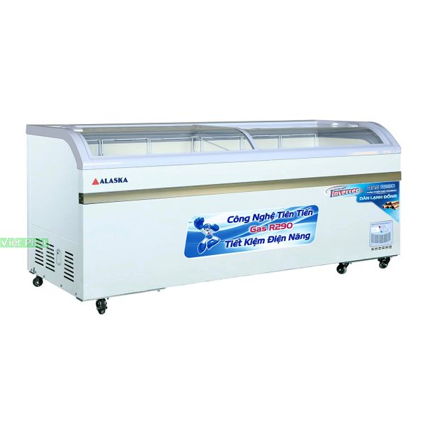 Tủ đông kính cong Alaska Inverter 550 Lít KC-550CI