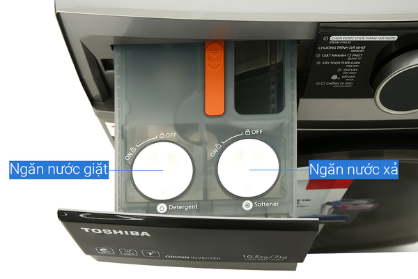 Máy giặt sấy Toshiba Inverter 10.5 Kg TWD-BM115GF4V(SK)