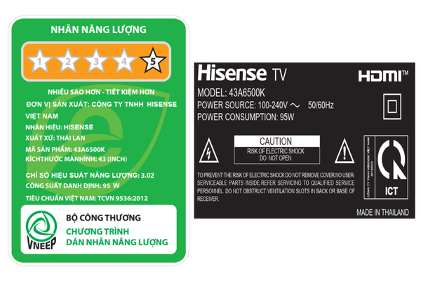 Google Tivi LED Hisense 4K 55 inch 55A6500K