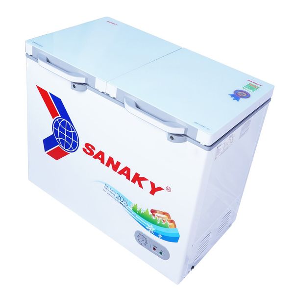 Tủ đông mặt kính cường lực Sanaky 208 Lít VH-2599A2KD