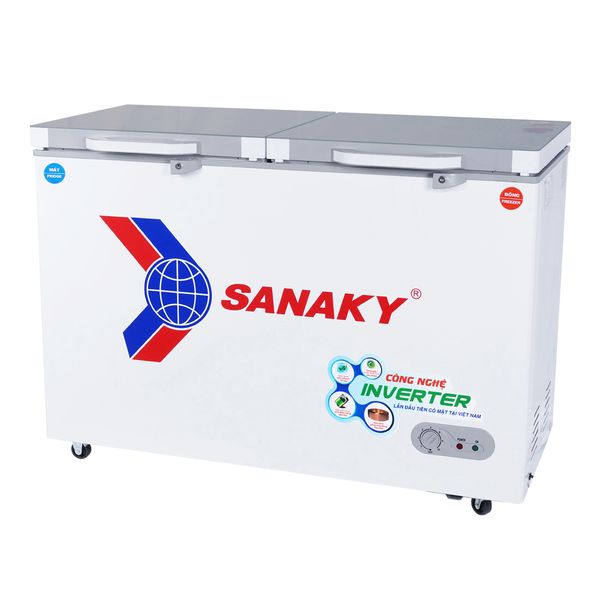 Tủ đông mặt kính cường lực Sanaky Inverter 260 Lít VH-3699W4K (VH-3699W4KD)