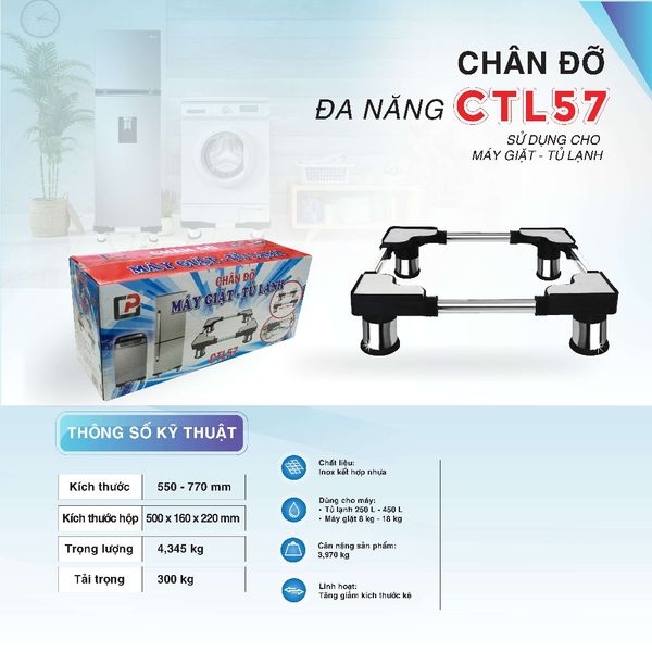 Chân đế đa năng Máy giặt - Tủ lạnh Cảnh Phong CTL57