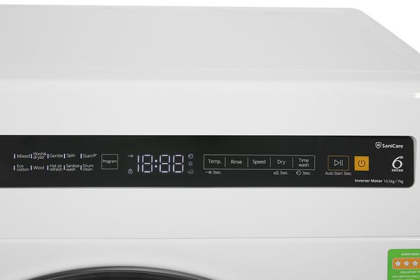 Máy giặt sấy Whirlpool Inverter 10.5 Kg WWEB10702FW