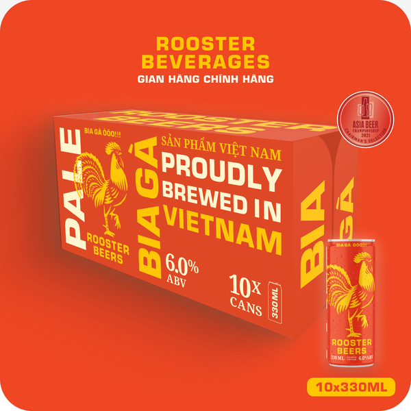  Rooster Beers Pale - Thùng 10 Lon Cao Sleek Can (330ml) 