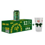  [TẶNG 1 LY] Rooster Beers IPA - Thùng 12 Lon (330ml) 