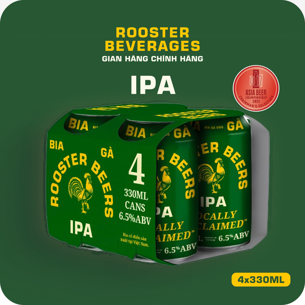  [TẶNG 2 LON] Rooster Beers IPA Lốc 4 lon 