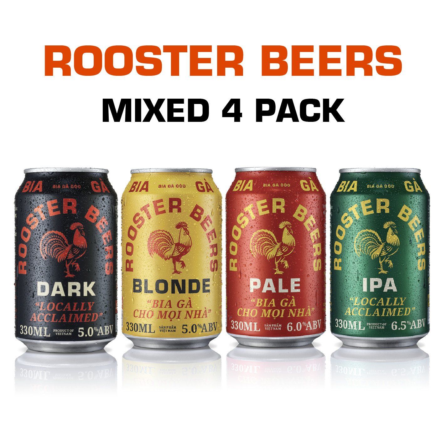  Rooster Beers Mix 4 Loại - Lốc 4 Lon (330ml) 