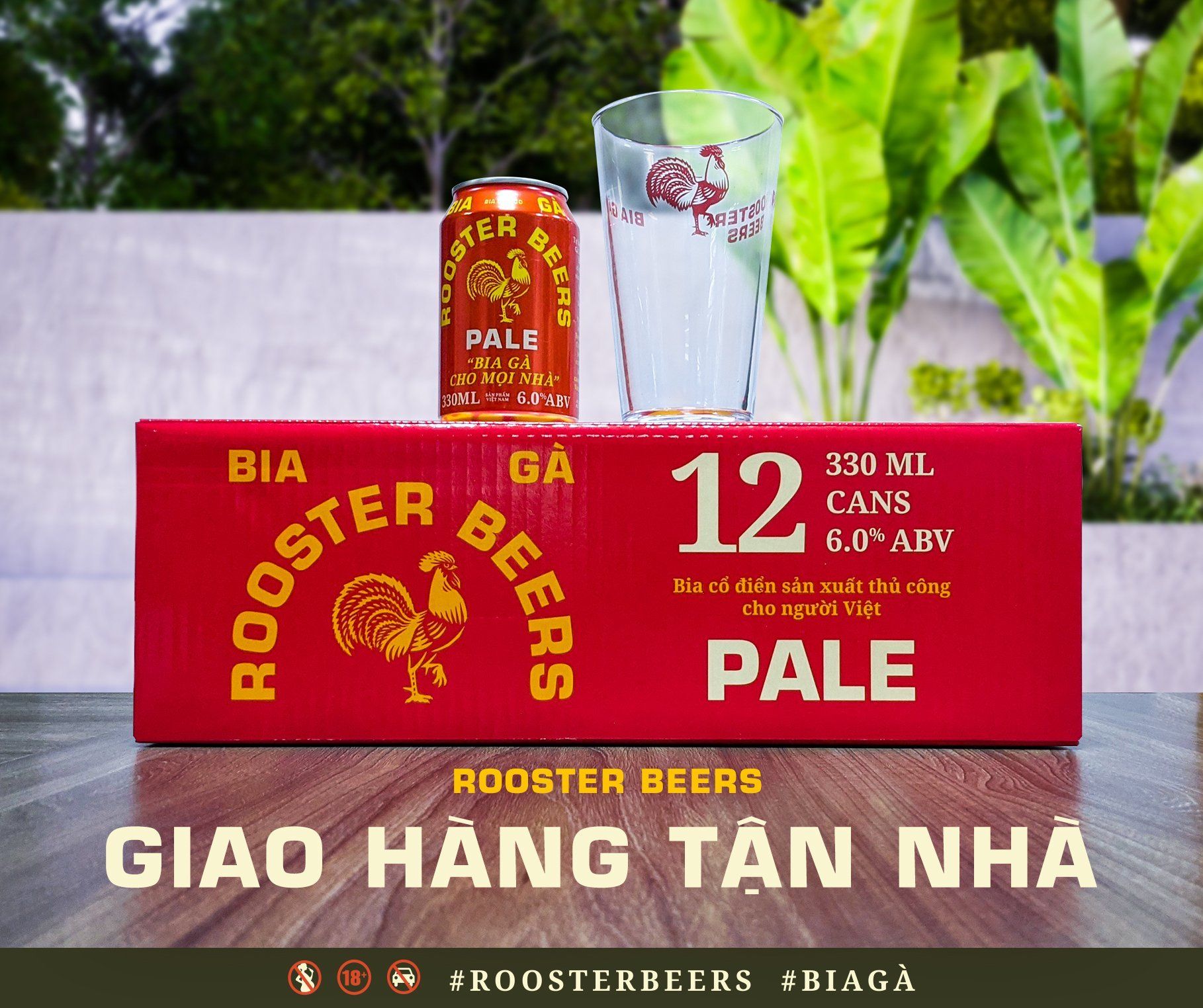  [TẶNG 1 LY] Rooster Beers Pale - Thùng 12 Lon (330ml) 