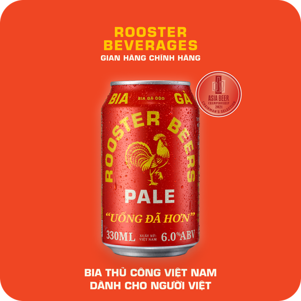  [TẶNG 1 LY] Rooster Beers Pale - Thùng 12 Lon (330ml) 
