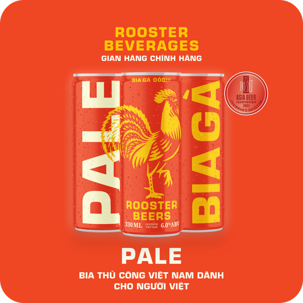  Rooster Beers Pale - Thùng 10 Lon Cao Sleek Can (330ml) 