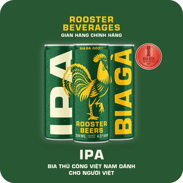  Rooster Beers IPA - Thùng 10 Lon Cao Sleek Can (330ml) 