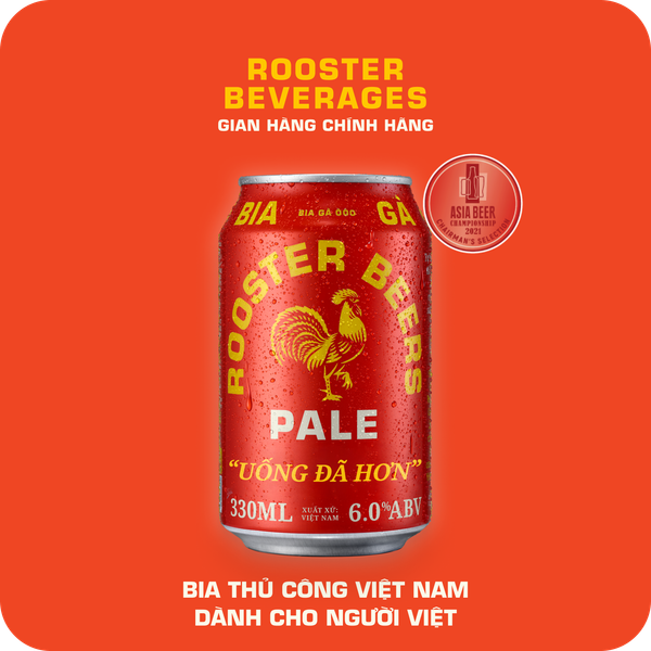  Rooster Beers Pale - Thùng 12 Lon (330ml) 