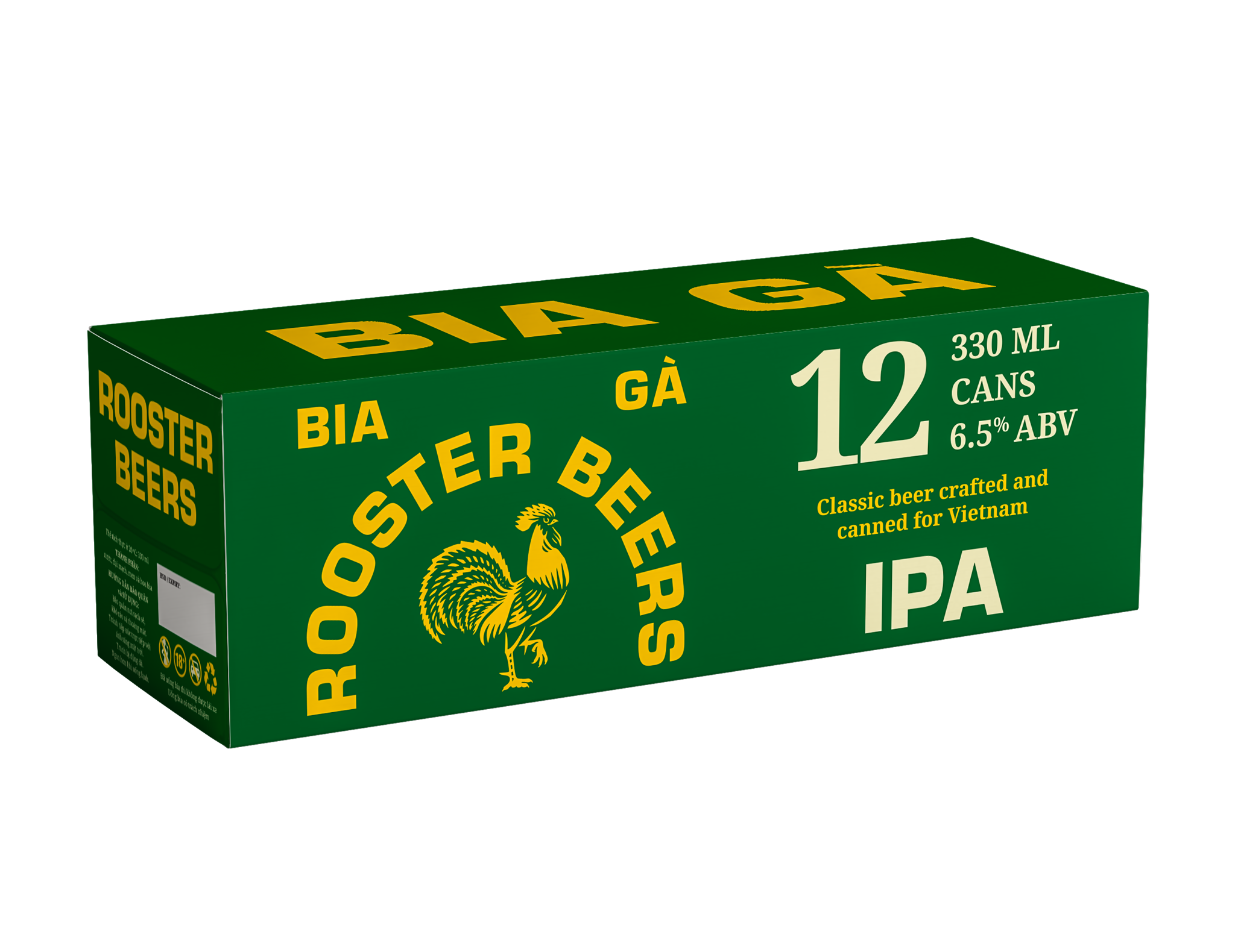  [TẶNG 1 LY] Rooster Beers IPA - Thùng 12 Lon (330ml) 
