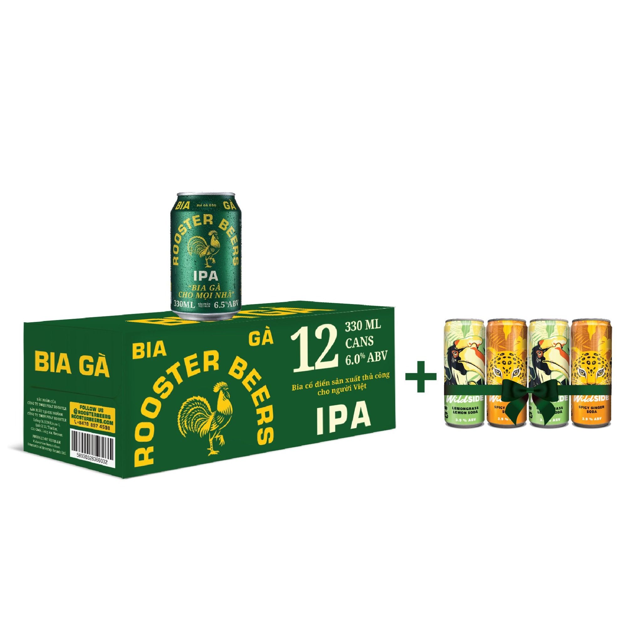  [TẶNG 4 LON SODA] Rooster Beers IPA - Thùng 12 Lon (330ml) 