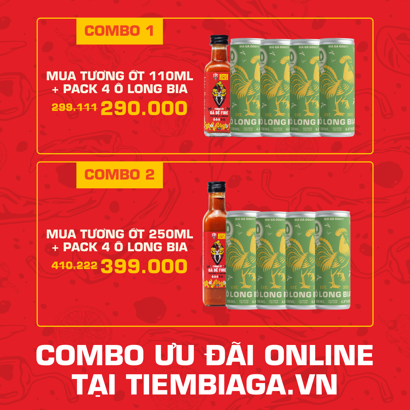  [SỐ LƯỢNG SIÊU GIỚI HẠN] Set Tương ớt Gà Dê Fire & Ô Long Bia 