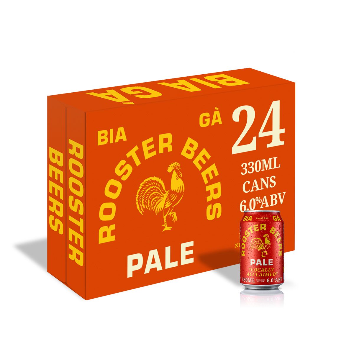  [TẶNG 2 LY] Rooster Beers Pale - Thùng 24 Lon (330ml) 