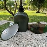 Bình tông(Bi đông) QUÂN ĐỘI đựng rượu, nước Có ca nhôm