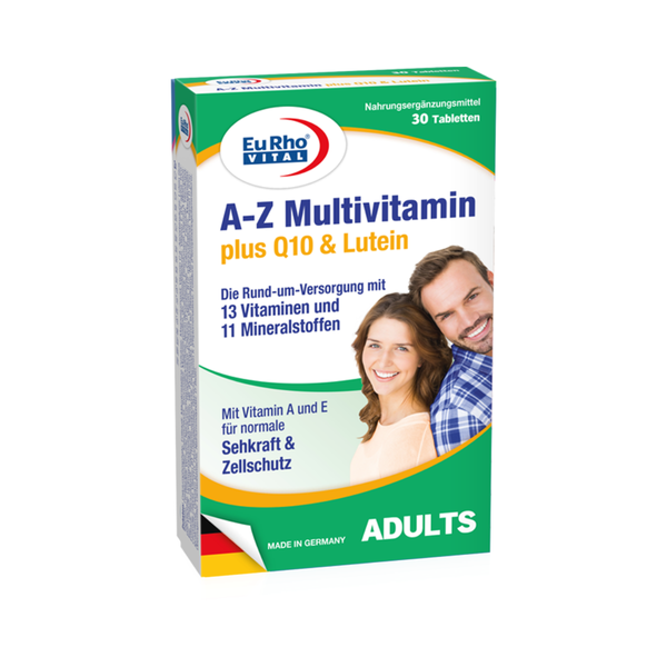  Thực phẩm bảo vệ sức khỏe: EuRho® Vital A-Z Multivitamin + Q10 &  Lutein - Tăng cường sức đề kháng, tăng cường trao đổi chất 