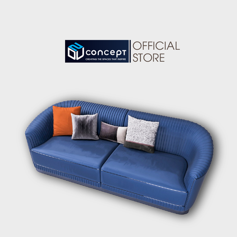 Ghế sofa phòng khách Dnu Blue Rose phong cách tân cổ điển màu xanh