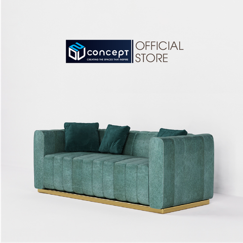 Ghế sofa phòng khách Dnu Bamboophong cách hiện đại, sang trọng màu xanh